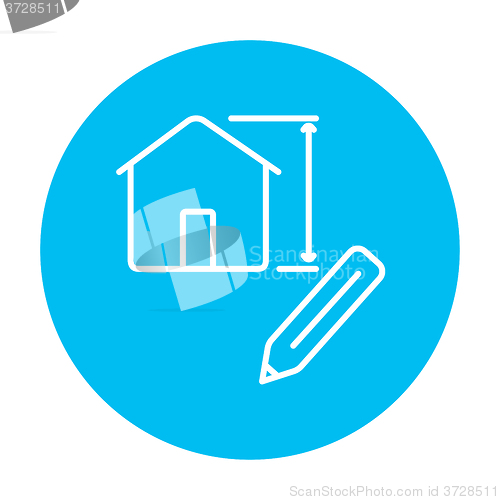 Image of House design line icon.