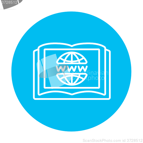 Image of International education technology line icon