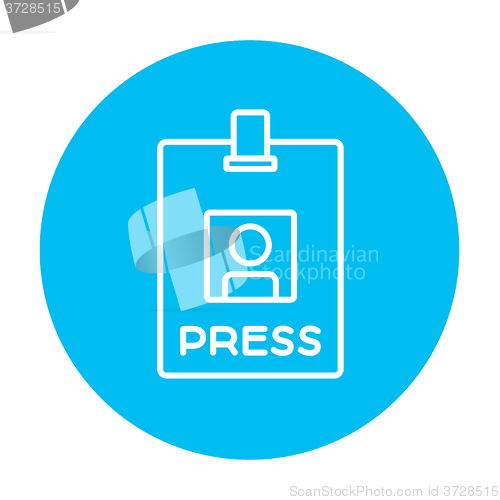 Image of Press pass ID card line icon.