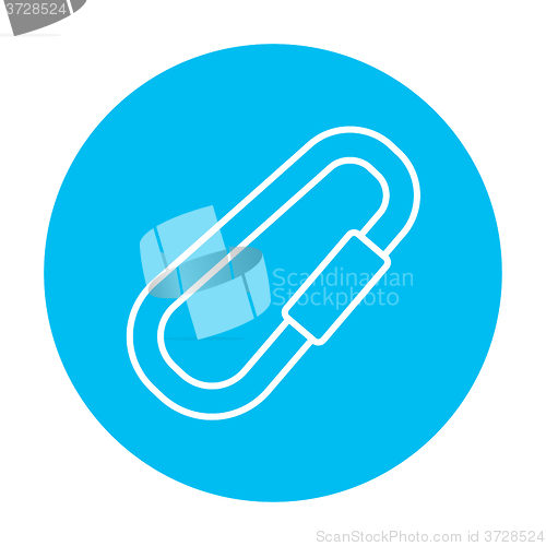 Image of Climbing carabiner line icon.