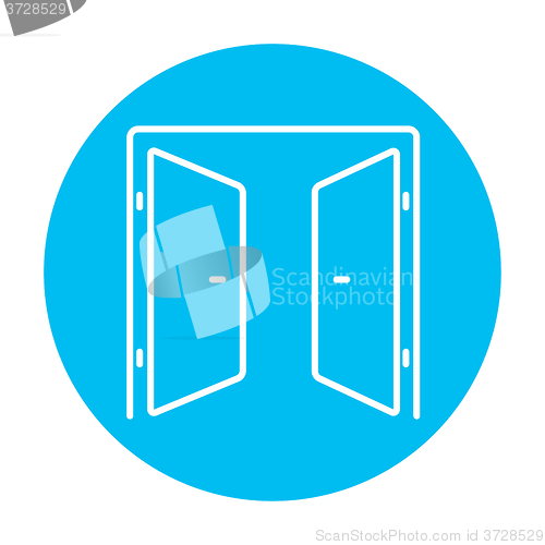 Image of Open doors line icon.