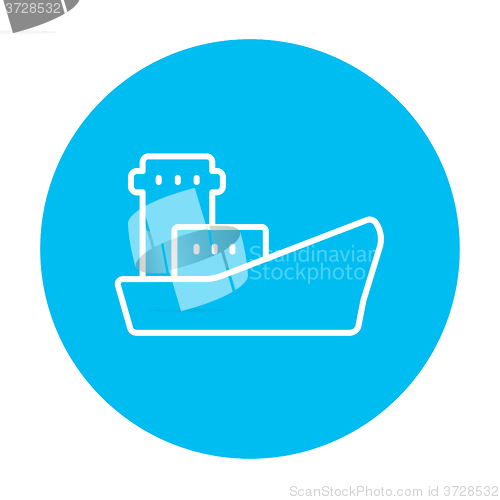 Image of Cargo container ship line icon.