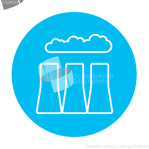 Image of Factory pipes line icon.
