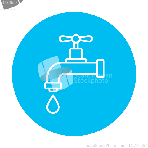 Image of Dripping tap with drop line icon.