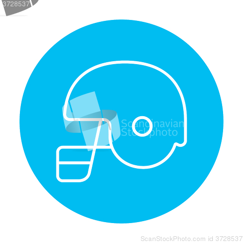 Image of Hockey helmet line icon.