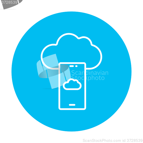 Image of Cloud computing line icon.