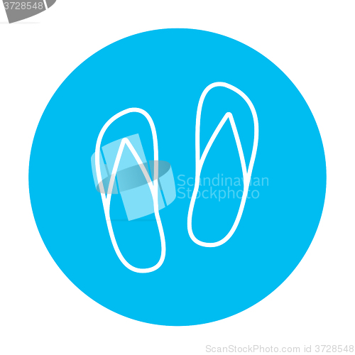 Image of Beach slipper line icon.