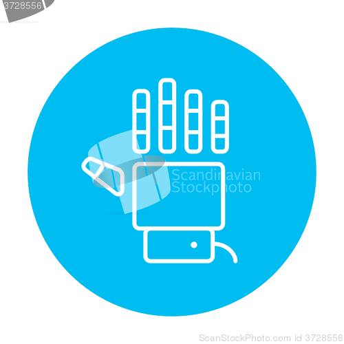 Image of Robot hand line icon.