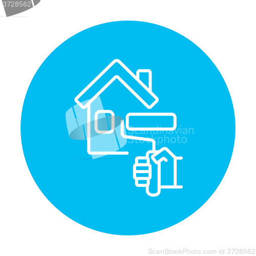 Image of House painting line icon.