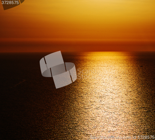 Image of in santorini    greece sunset and the sky mediterranean red sea