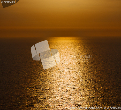 Image of in santorini    greece sunset and the sky mediterranean red sea