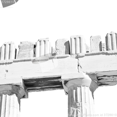 Image of historical   athens in greece the old architecture and historica