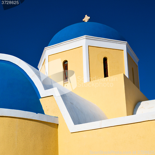 Image of in santorini greece old construction and the sky