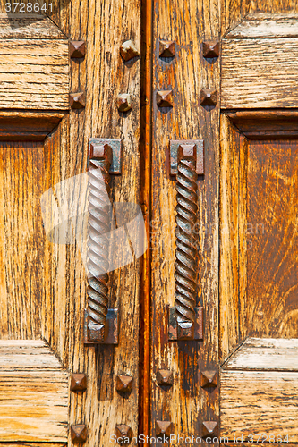 Image of europe old in   antique close rusty lock  closeup