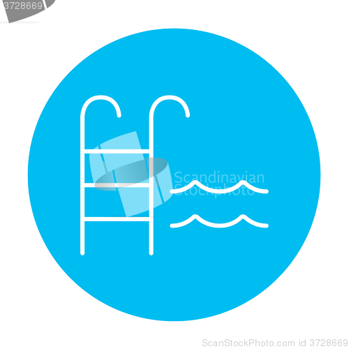 Image of Swimming pool with ladder line icon.