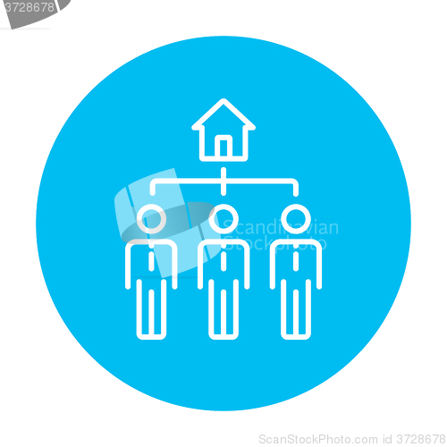 Image of Three real estate agents line icon.