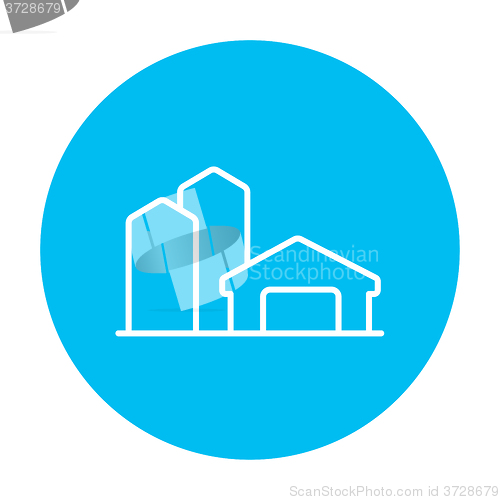 Image of Farm buildings line icon.