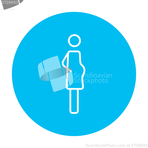 Image of Pregnant woman line icon.