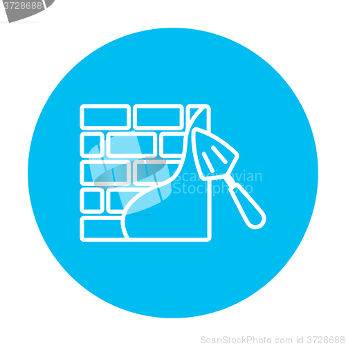 Image of Spatula with brickwall line icon.