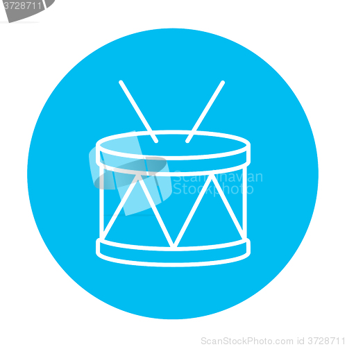 Image of Drum with sticks line icon.