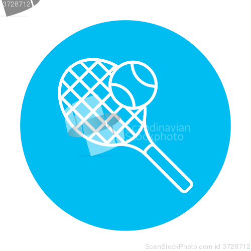 Image of Tennis racket and ball line icon.