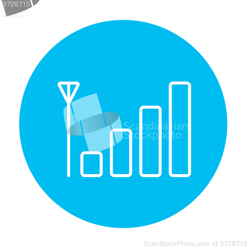 Image of Mobile phone signal sign line icon.