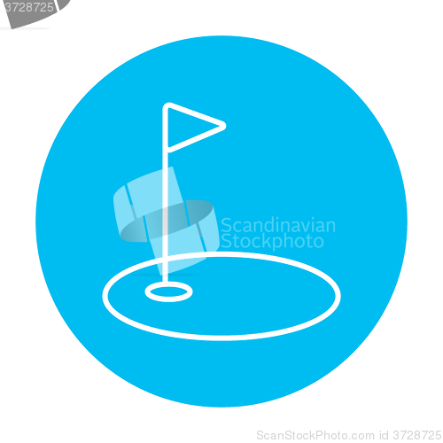 Image of Golf hole with flag line icon.