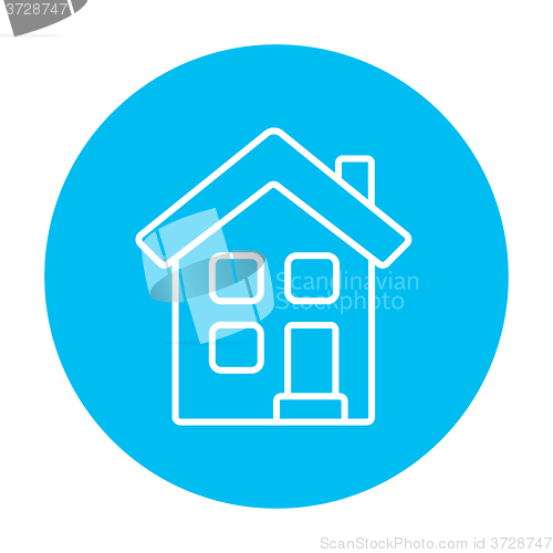 Image of Two storey detached house line icon.