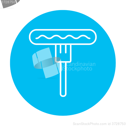 Image of Sausage on fork line icon.