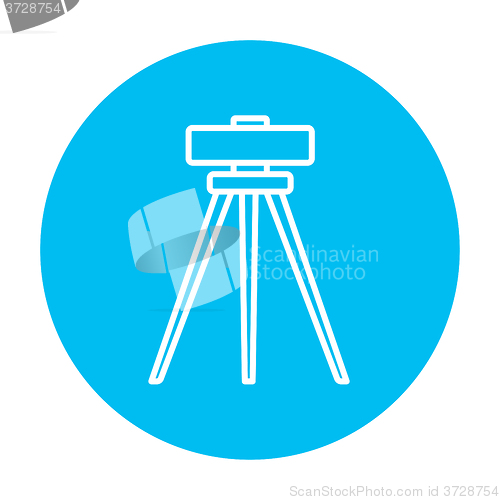 Image of Theodolite on tripod line icon.