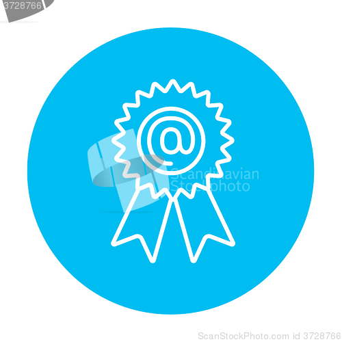 Image of Award with at sign line icon.