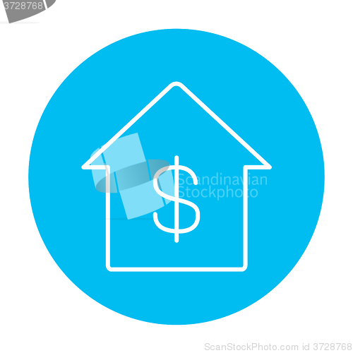 Image of House with dollar symbol line icon.