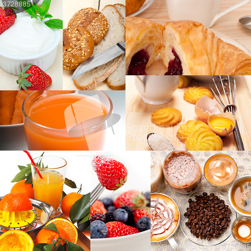 Image of ealthy vegetarian breakfast collage