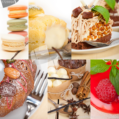 Image of fresh dessert cake collage 