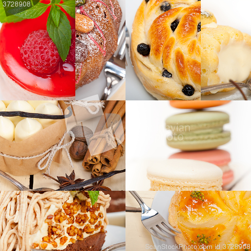 Image of fresh dessert cake collage 