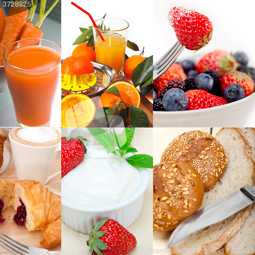 Image of ealthy vegetarian breakfast collage