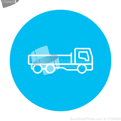 Image of Dump truck line icon.