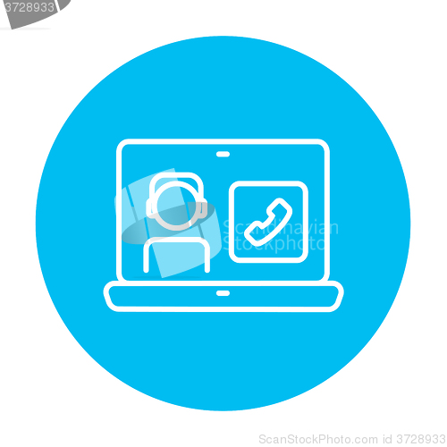 Image of Online education line icon.