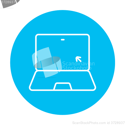 Image of Laptop with cursor line icon.