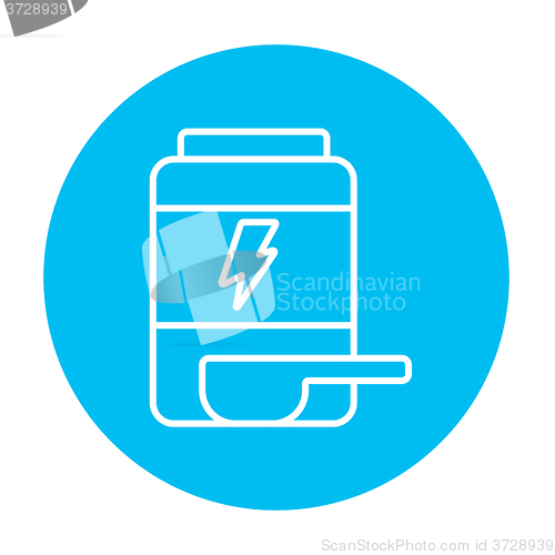 Image of Sport nutrition container line icon.