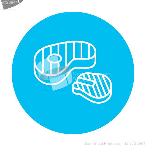 Image of Grilled steak line icon.