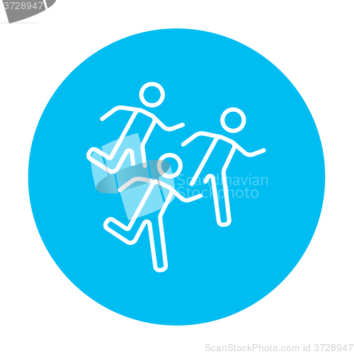 Image of Running men line icon.