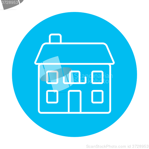 Image of Two storey detached house line icon.