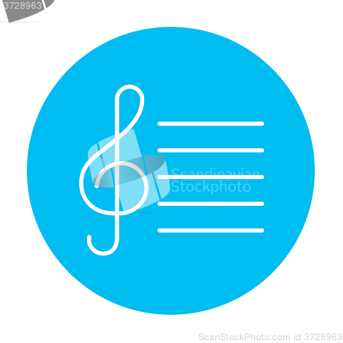 Image of Treble clef line icon.