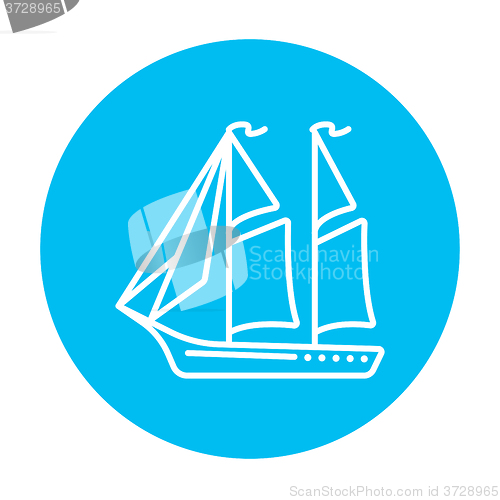 Image of Sailboat line icon.