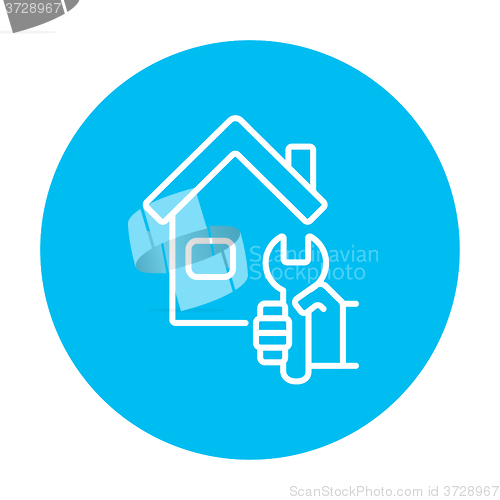 Image of House repair line icon.