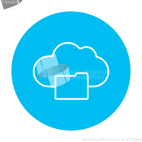 Image of Cloud computing line icon.