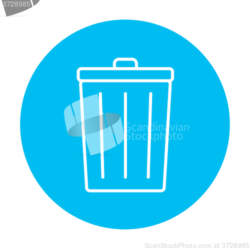 Image of Trash can line icon.