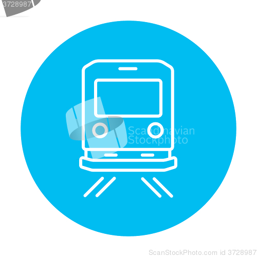 Image of Back view of train line icon.