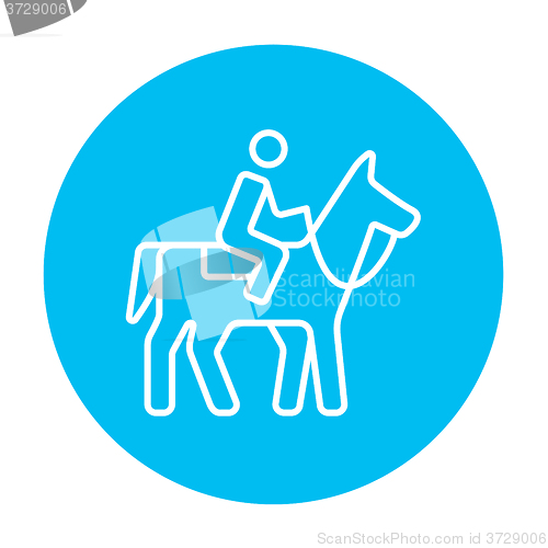 Image of Horse riding line icon.